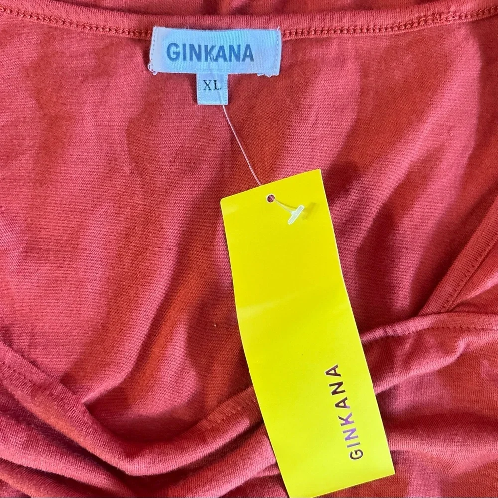 GINKANA Maternity Shirts Square Neck Slim Fit Tee Top Pregnancy - Picture 2 of 8